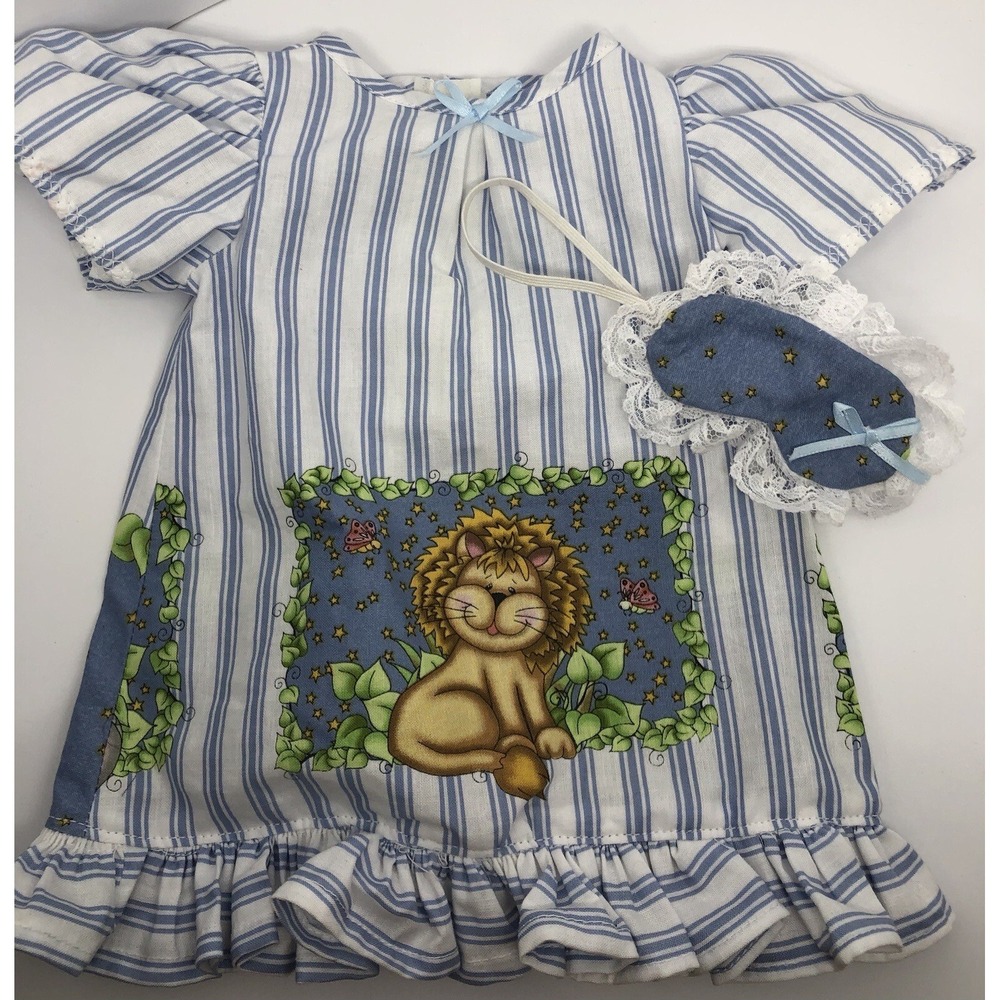 Unique Handmade Doll Clothes Lion Nightgown & Face Mask Fits‎ 18" AG Dolls Dress